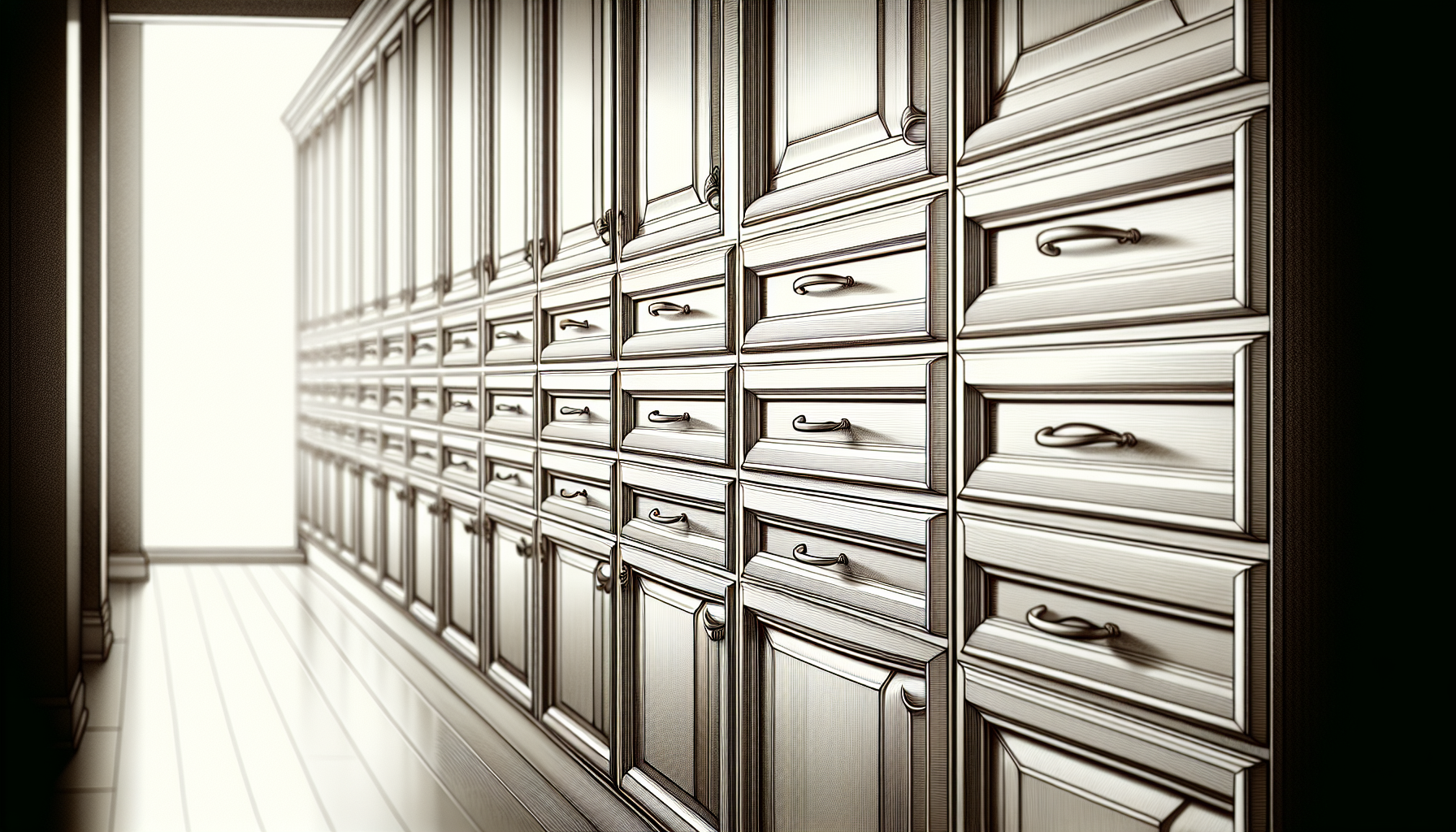 Illustration of aligning cabinet doors side-to-side