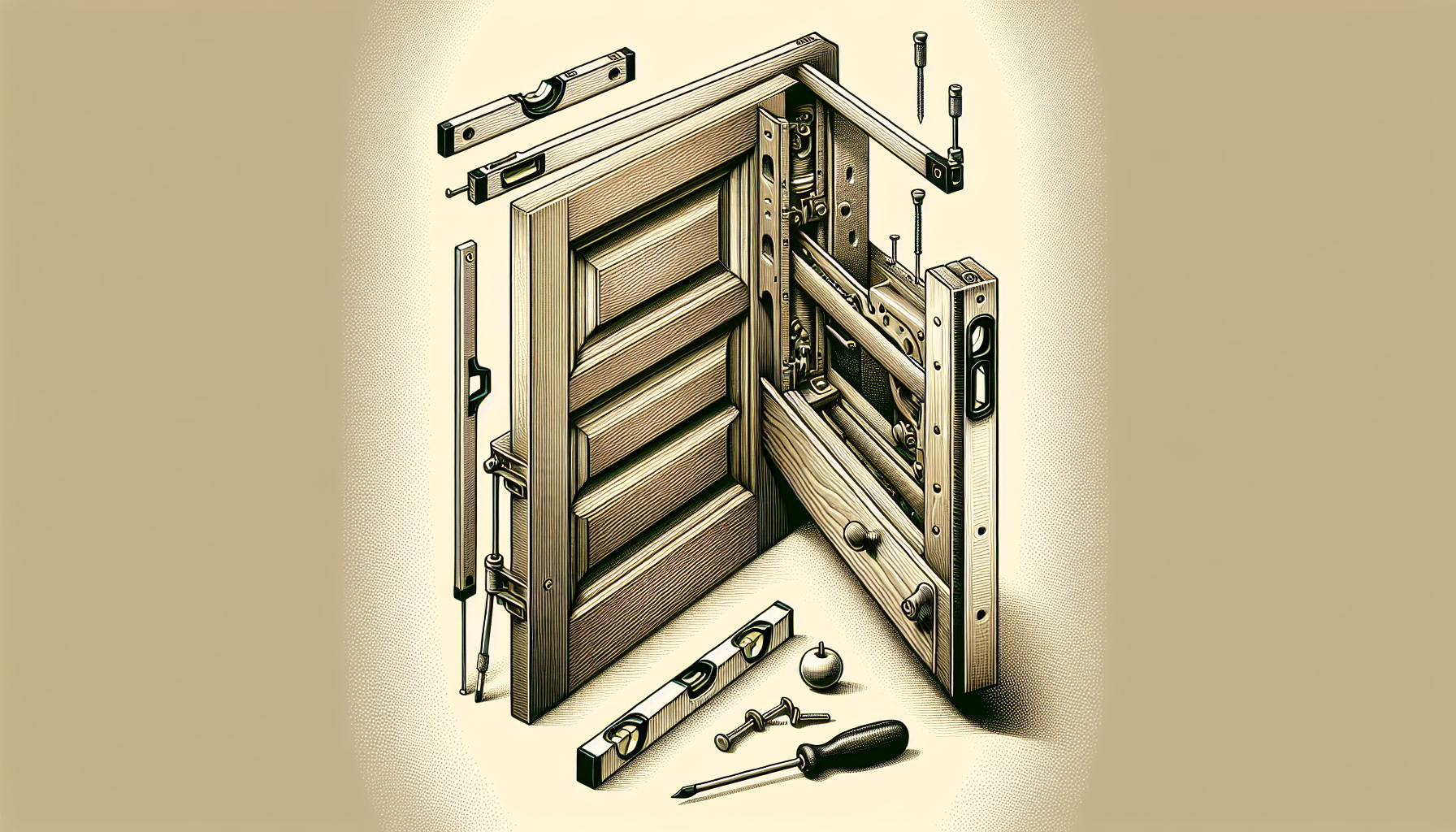 Illustration of aligning cabinet doors side-to-side