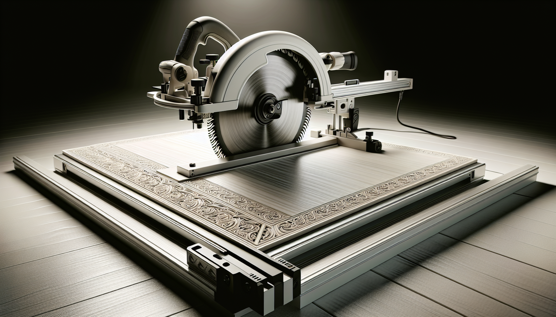 Circular saw cutting through MDF sheet